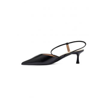 Pantofi slingback de piele cu varf ascutit