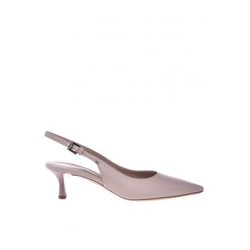 Pantofi slingback de piele cu varf ascutit