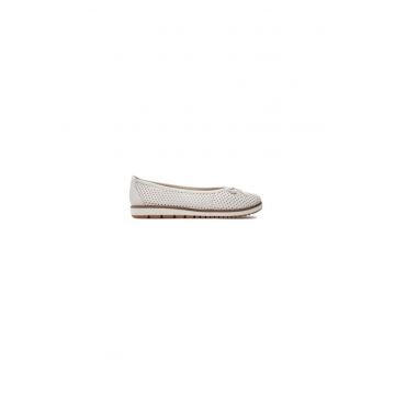 Balerini  303716202 - Piele naturala - Alb