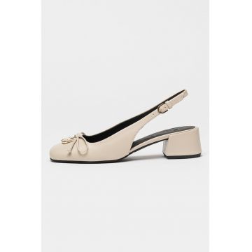 Pantofi de piele cu toc masiv