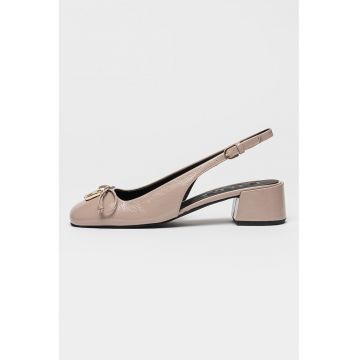 Pantofi slingback de piele cu toc masiv YJ38BAL-Y57000