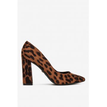 Pantofi textil  culoare maro