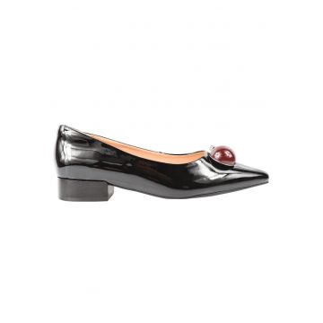 Balerini dama -  M460002A negru - piele lacuita