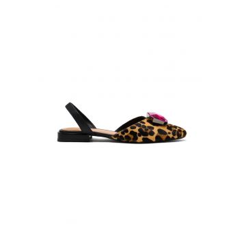 Balerini de piele cu animal print Hughes