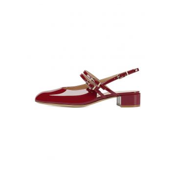 Balerini de piele cu aspect lacuit