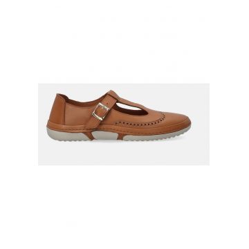 Pantofi casual din piele cu catarama