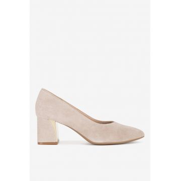 Pantofi dama  5903419946011 - Piele intoarsa - Bej