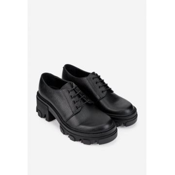 Pantofi dama din piete texturata neagra