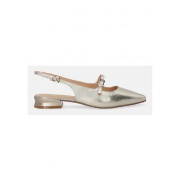 Pantofi din piele cu aspect metalic
