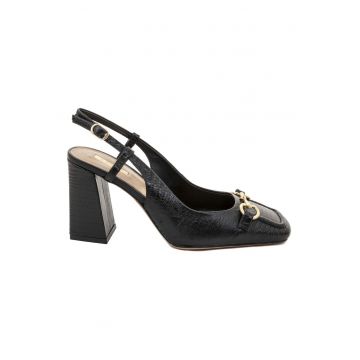 Pantofi din piele cu model mock-croc Cecila