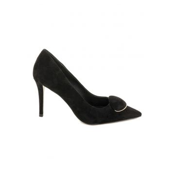 Pantofi din piele intoarsa cu toc clasic Lucilla