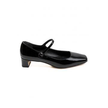 Pantofi Mary-Jane din piele lacuita cu toc masiv Rivas