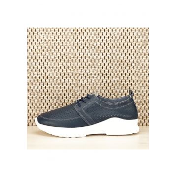 Pantofi piele naturala bleumarin Angela M4 7676