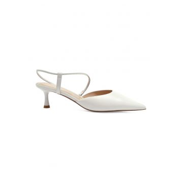 Pantofi slingback de piele cu varf ascutit