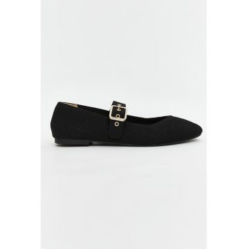Balerini Mary Jane tricotati - Negru -