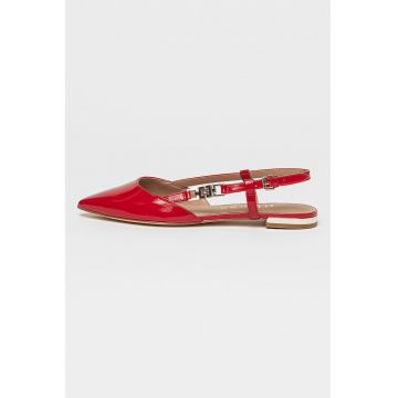 Balerini slingback de piele ecologica cu varf ascutit