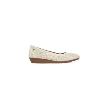 Balerini  W3U-5752 - Piele naturala - Alb