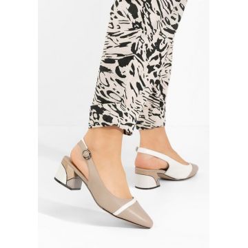 Pantofi cu toc gros Abenysa bej