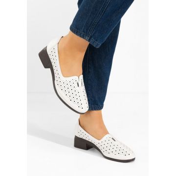 Pantofi cu toc mic Gaynela albi
