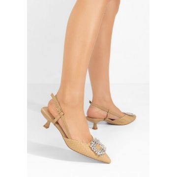 Pantofi cu toc mic Margarete bej