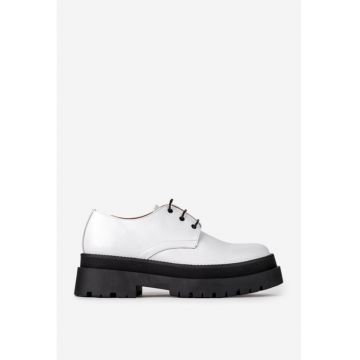 Pantofi dama albi cu talpa neagra