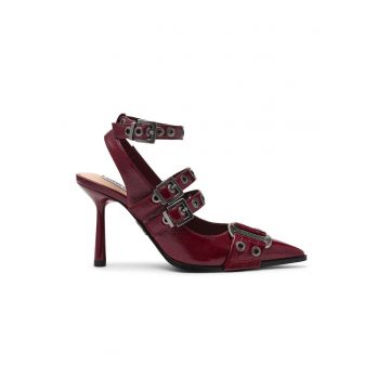 Pantofi de piele ecologica cu barete multiple cu catarame Surpuss