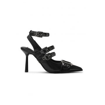 Pantofi de piele ecologica cu barete multiple cu catarame Surpuss
