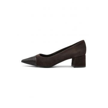 Pantofi de piele intoarsa cu toc masiv Sarah