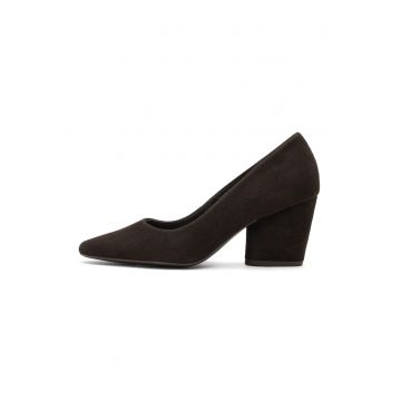 Pantofi de piele intoarsa cu toc masiv