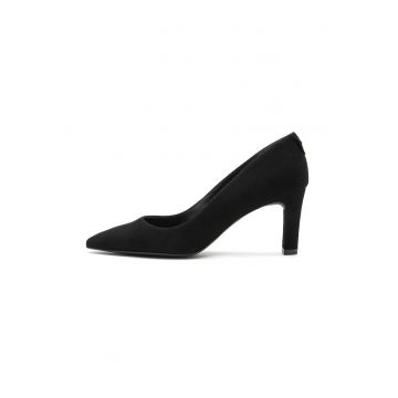Pantofi din piele intoarsa cu toc clasic si varf ascutit