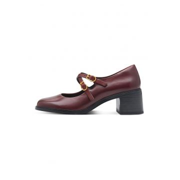 Pantofi Mary Jane din piele cu barete incrucisate