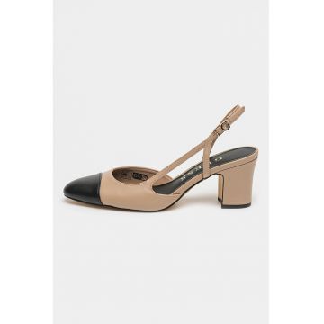 Pantofi slingback cu aplicatie cap-toe Loisa