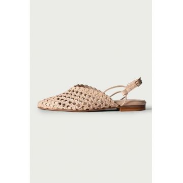 Pantofi slingback de piele cu perforatii Magda