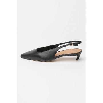 Pantofi slingback din piele cu toc kitten