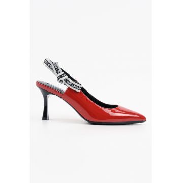 Pantofi slingback din piele cu toc stiletto