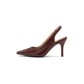 Pantofi slingback din piele cu varf ascutit