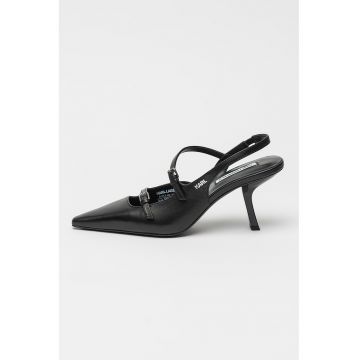 Pantofi slingback din piele cu varf ascutit