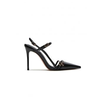 Pantofi stiletto cu aspect lacuit Deagan