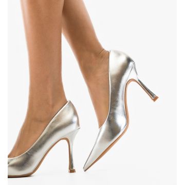 Pantofi stiletto dama Smart Argintii