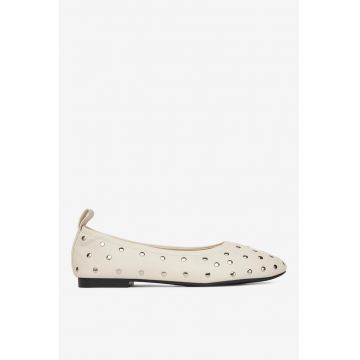 Balerini  5903698297064 - Piele naturala - Alb