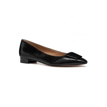 Balerini dama -  piele naturala texturata - negru
