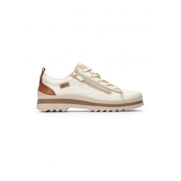 Pantofi casual cu sireturi dama  Vigo W3W-6979 - piele naturala - crem