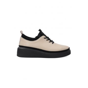 Pantofi casual din piele cu talpa wedge