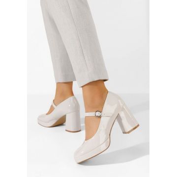 Pantofi cu toc gros Charlote V2 bej