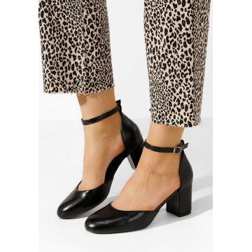 Pantofi cu toc gros Fadivia V2 negri