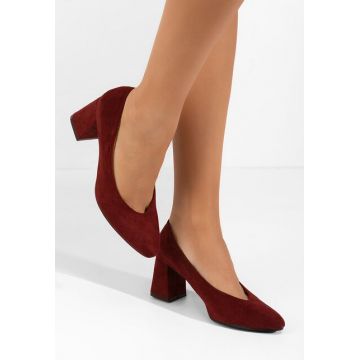 Pantofi cu toc gros Franceska grena