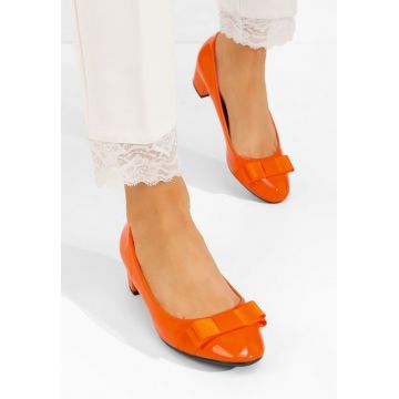 Pantofi cu toc mic Carasca V3 portocalii