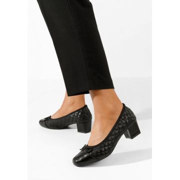 Pantofi cu toc mic Thella negri