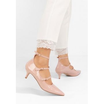 Pantofi cu toc subtire Ginny bej