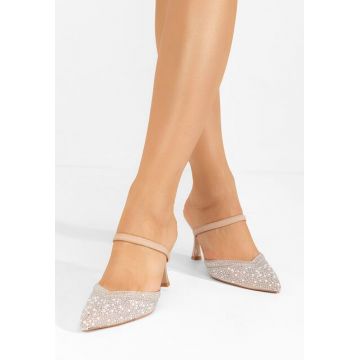 Pantofi cu toc subtire Rosalya bej